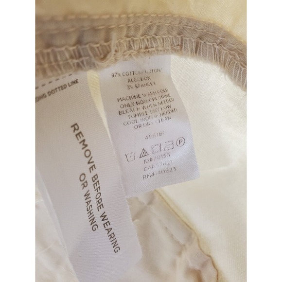 LOFT Cropped Pants Women's Petite 12 Tan Cotton Pockets Flat‎ Front Straight Leg - Picture 7 of 7